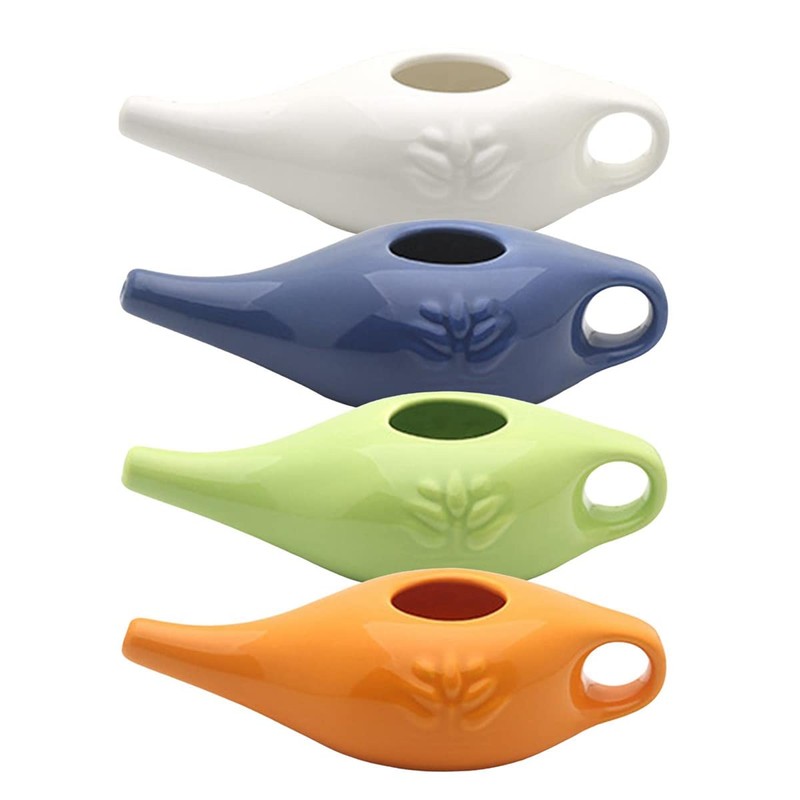 Tuperoymse 250Ml Ceramic Neti Pot Nose Cleaning Pot Leakproof Spout