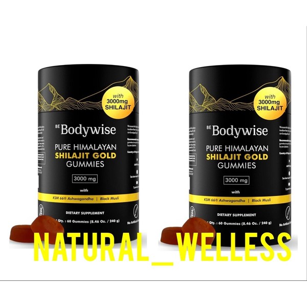 BeBodyWise 2x Be Bodywise Pure Himalayan Shilajit GOLD 120 Gummies