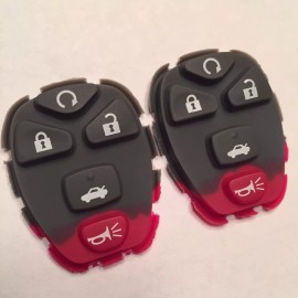 Aftermarket 2 New Replacement 5 Button Keyless Entry Remote Pads KOBGT04A 22733524