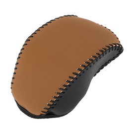 HOPESPANNER Gear Shift Knob Cover for Toyota RAV4 2019-2024 Anti-Slip Brown Black Faux Leather 1 Pc Stick Shifting Handle Protector