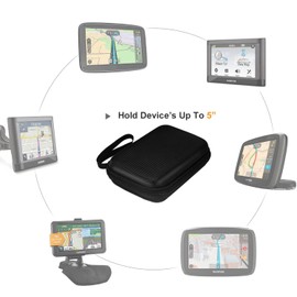 MoKo 5-Inch GPS Carrying Case, Portable Hard Shell Protective Pouch Storage Bag for Car GPS Navigator Garmin/Tomtom/Magellan with 5" Display, Black