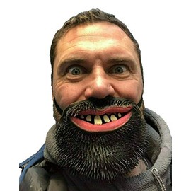 Rubber Johnnies Johnniesfx, BEARDY HALF Face MASK, HUGE BEARD, Fancy Dress COSTUME MASKS, One Size