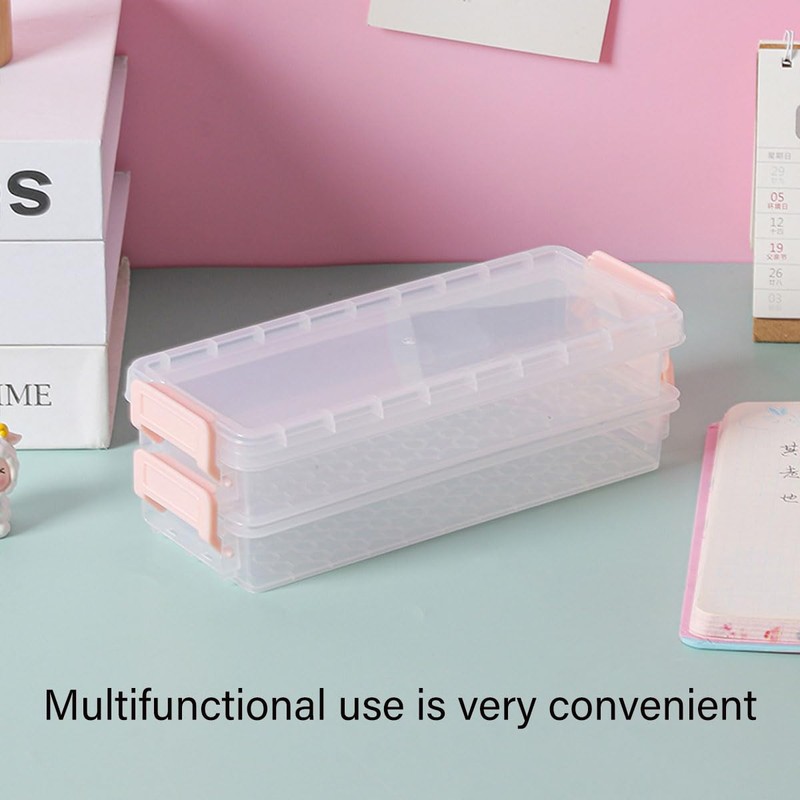 AIMALL 3PCS 2 Layer Versatile Clear Plastic Desktop Organizer Box