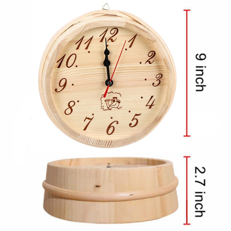 Niiyen Wooden Sauna Clock Steam Room Timer- Simple Wall Timer