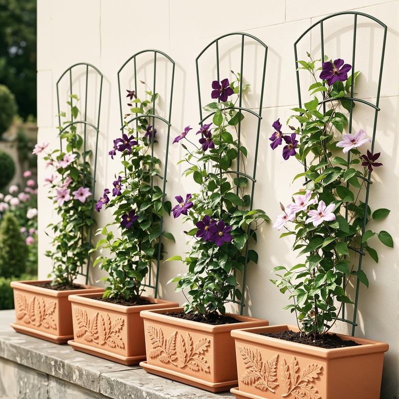 Thealyn 56" Tall Metal Plant Trellis, Climbing Plant Support, 4