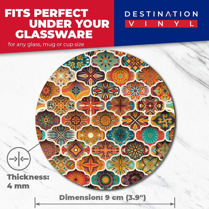 Destination Vinyl ltd 2 x MDF Glossy Top Coasters Round