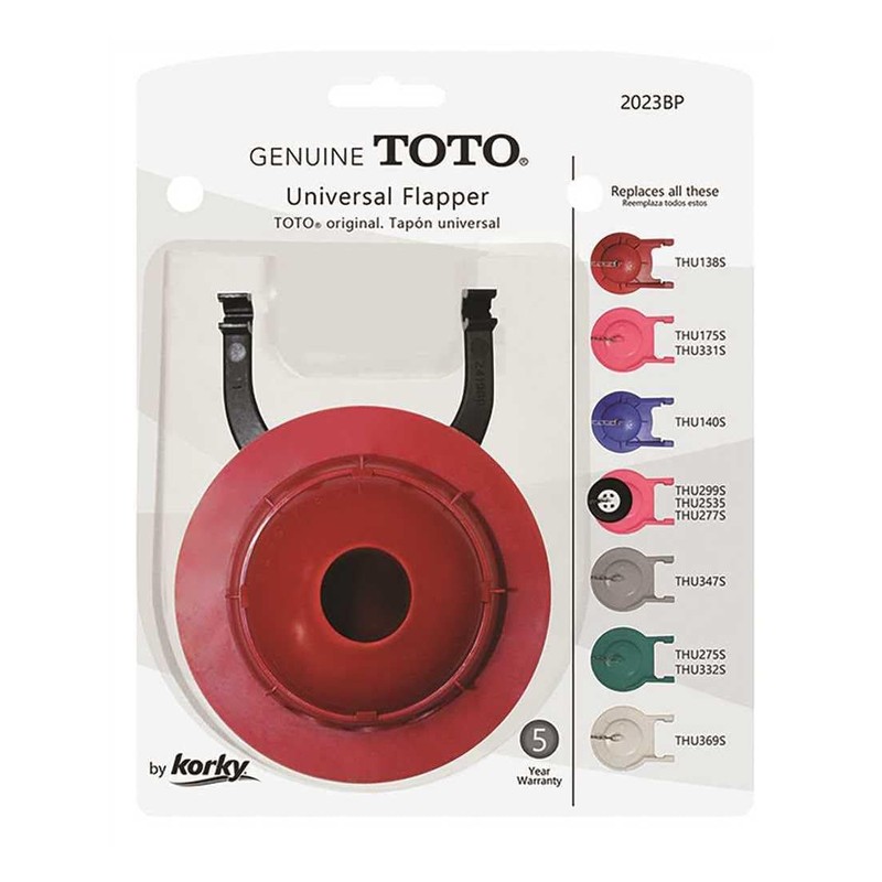 Korky 2023BP Universal Flapper for Toto Toilet Repairs, 3", Red