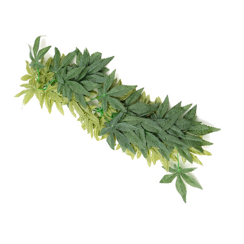 Green Artificial Plant Fake Leaves Aquarium Fish Tank Reptile Terrarium