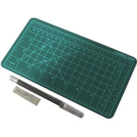 ToolUSA Precision Cutting Mat & Hobby Blade Kit | Self-Healing 9" (22.9 cm) Mat with Metric & Imperial Guides | 7 Extra Blades | Ideal for Crafting, Carpentry & More