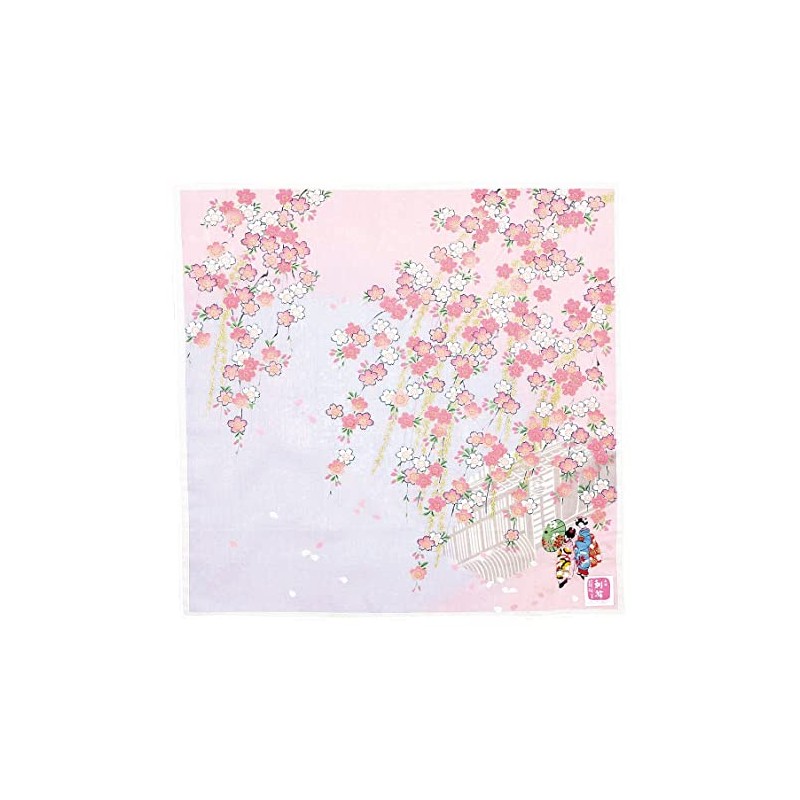 Yamamoto Hitoto Shoten Yuzen Embroidery Handkerchief, Maiko A Pink [1689-A]