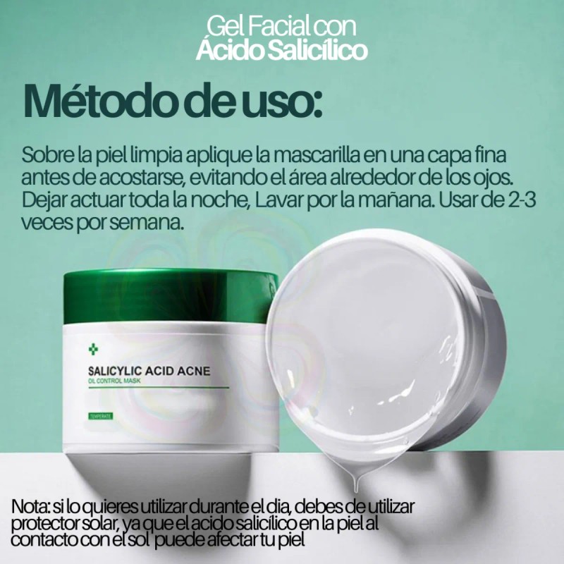 Gel Facial Ácido Salicílico Universo en Linea Antiacné Noche 120ml
