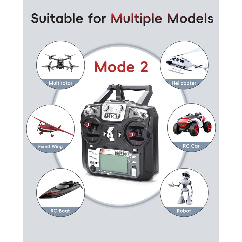 Flysky FS-i6X RC Transmitter with FS-iA6B Receiver 2.4GHz AFHDS 2A