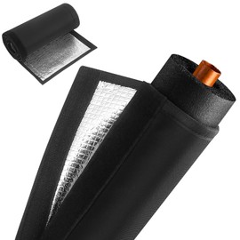 Lconvicely 3-Layer 72x10.2 in HVAC Pipe Insulation Cover,Outdoor AC Line Insulation Cover with Waterproof Oxford ,Flexible Sleeve for AC Pipe Insulation Outdoor and Mini Split Systems (Black, 1 Pack)