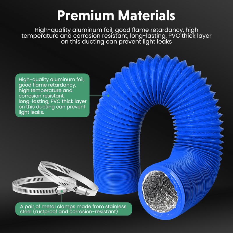 4-Inch Aluminum Ducting, Dryer Vent Hose, Heavy-Duty Three-Layer Protection, 8-Feet