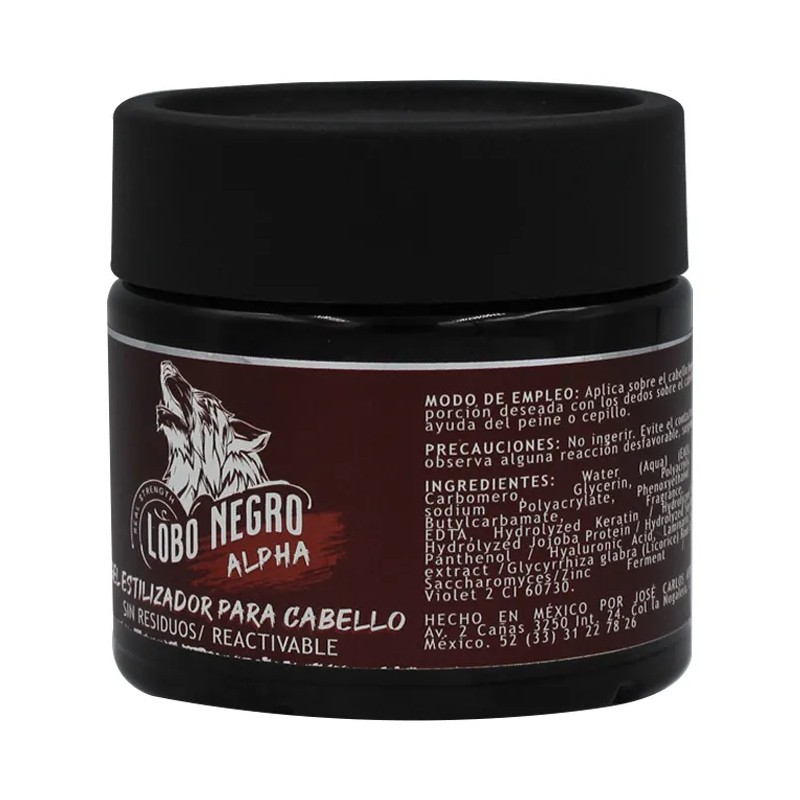 Gel Fijador Natural Lobo Negro Alpha 250g Cabello Y Barba