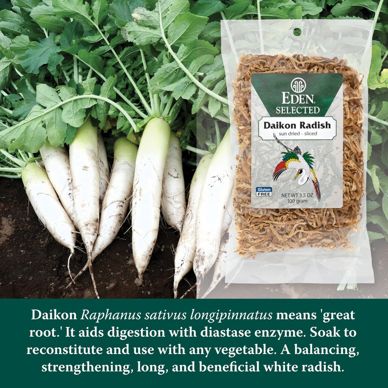 Eden Daikon Radish, Sun Dried and Finely Sliced, Traditionally Made