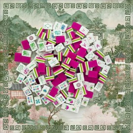 Engraved American Mahjong Tiles 160PCS, Luxury 4-Layer Green Acrylic Set, Chinoiserie Style Gift, Color: Green Mahjong Mat