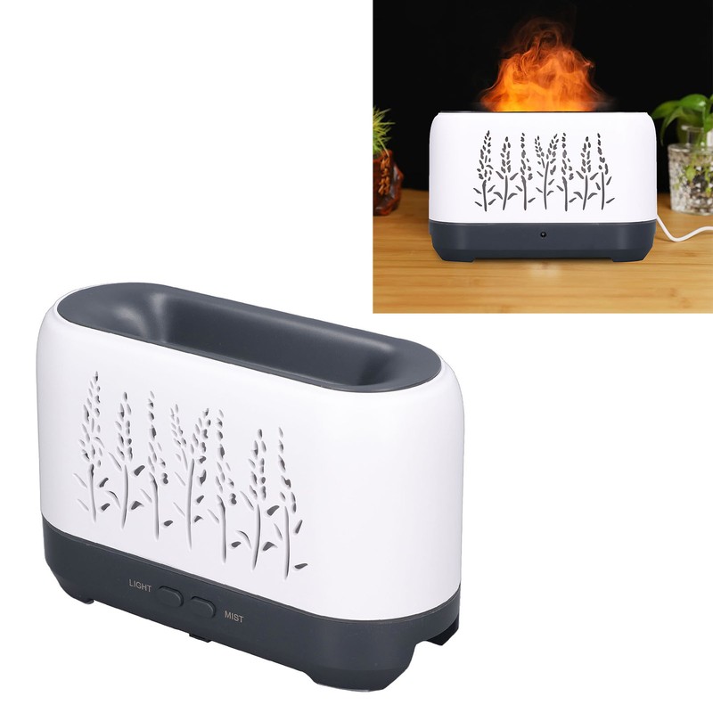 Humidifier 200ml White Hollow Flame Ultrasonic Atomization Silent Aroma Diffuser