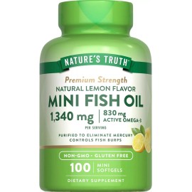 Nature's Truth Omega 3 Fish Oil Capsules | 1340mg | 100 Softgels | Non-GMO | by Nature's Truth