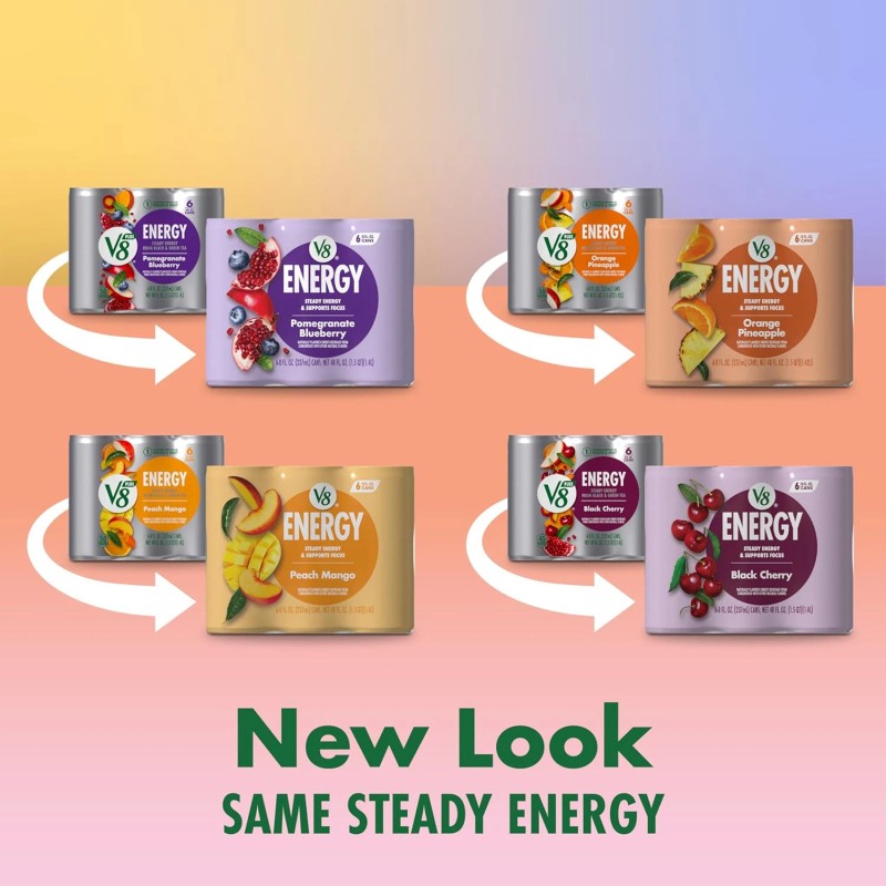 DISTRIBUTED BY THE CAMPBELL'S COMPANY V8 +Energy Peach Mango, Orange