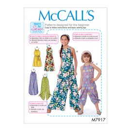 McCall's Patterns McCall's Girl's Baggy Jumpsuit Sewing, Sizes 3-6 Patterns, White