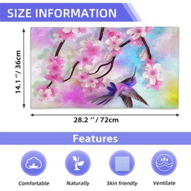 BIGXIUKA Bath Hand Towel 2 Pack Cherry Blossom Absorbent Hand Towels Hummingbird Spring Face Towel Soft Breathable Bathroom Towel for Kitchen Hotel Spa Decor Gift 28 x14 in