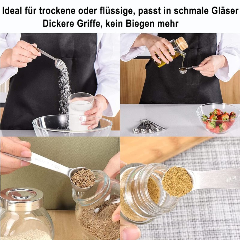 Measuring Spoon Set Stainless Steel Tea Spoons 6 Pieces Cup