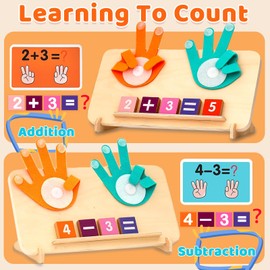 Caunedy Montessori Learning Toys for Toddlers 2-4, Preschool Educational Math Toy, Manipulatives Number Counting Block and Number Tracing Board, Boy Girl Birthday Gifts