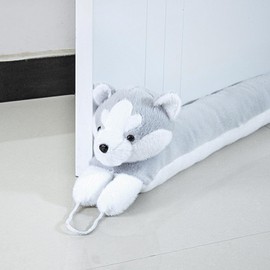 36 Inch Heavy Duty Under Door Draft Stopper, Decorative Cute Animal Stopper for Door & Window, Noise Blocker Sound Proof Seal Heavy Duty Reduce Noise Bottom of Door with Hanging Loops-Grey Dog1