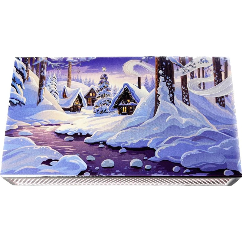 jameitop® Winter Wonderland XL Matchboxes, 10 cm with Snow Design