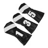 3PCS Golf Club Head Cover PU Leather Waterproof Protective Golf