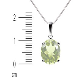 Franki Baker Rare Natural Oval Pale Green Amethyst (Prasiolite) Gemstone Pendant Necklace. Chain length: 50cm