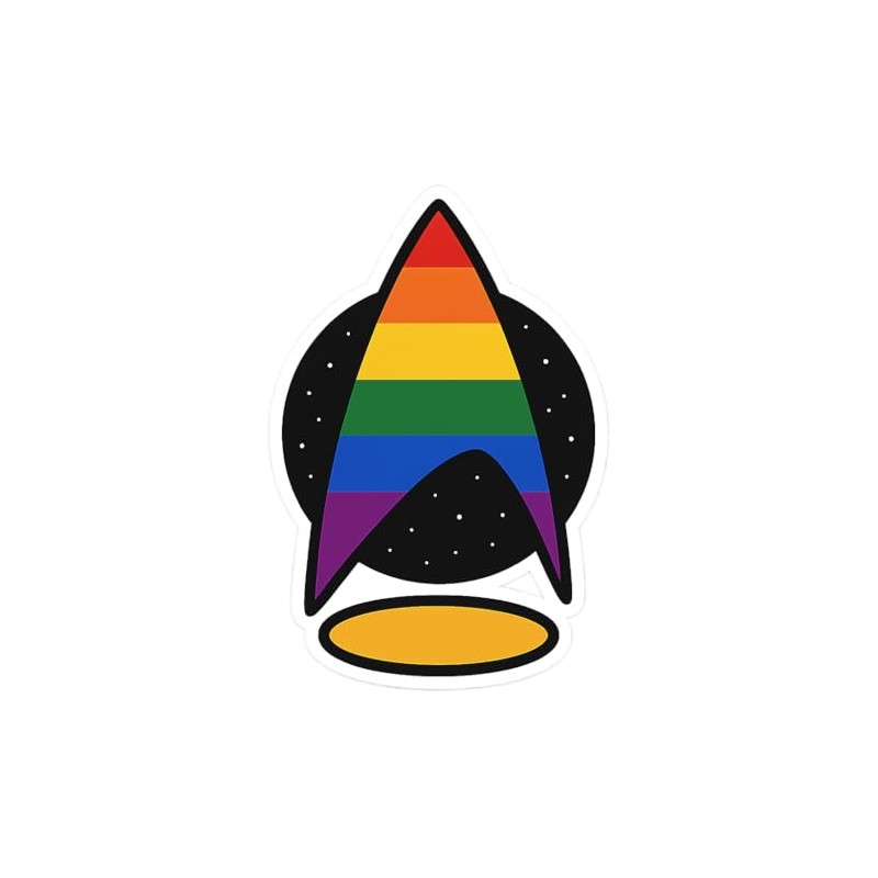 Pride Trek Communicator Pin Pride Colors Sticker (2.25" x 3.25")