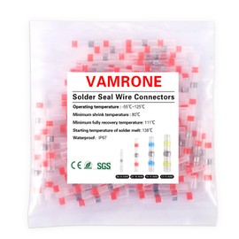 500PCS Waterproof Solder Seal Wire Connectors AWG 22-18, Red Heat Shrink Butt Connectors Terminals Solder Sleeve Wire Splice Connector for Marine Boat Wire Joint