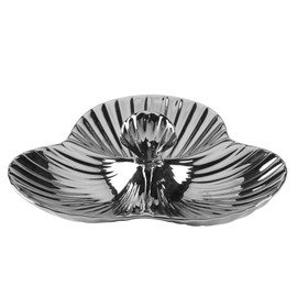 Certified International Silver Coast 3-D Shell 3 Section Server, 11" x 10.5" x 4", Multicolor