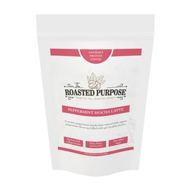 The Roasted Purpose Peppermint Mocha Latte Instant Organic Coffee with 18g of Grass-fed Collagen Protein, Dairy-Free, Sugar-Free, Bulk Bag 15 Serving