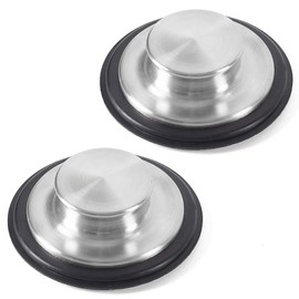 CORNERJOY 2 PCS Stainless Steel Kitchen Sink Stopper, Large Wide Rim 3.38" Diameter - Garbage Disposal Plug