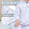 Booulfi Baby Boy's 5 Pcs Set Christening Baptism Outfits 3-6