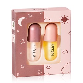 KISSIO Lip Plumper Set,Natural Lip Plumper,Lip Care, Lip Plumper Gloss,Lip Moisturizing Beautiful,Day Ues And Night Use Set,Clear, 2pcs