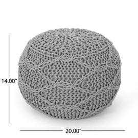 Christopher Knight Home Morven Pouf, Gray