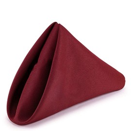 Weddecor 20 Inch Burgundy Cotton Polyester Table Napkin for Home, Hotel, Dinning, Wedding, Banquet, Party, Events, Hemmed Edges Lightweight & Machine Washable, 10pcs