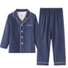 RAKUYUME Children's Pajamas, Gauze, Side Seamless, Boys, Girls, Long Sleeve,