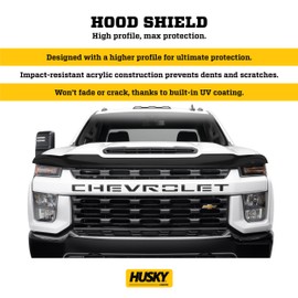 Husky Liners Hood Protector | Fits 1995-2000 Toyota Tacoma, High Profile/Bug Shield - 1 pc., Smoke | 2813213
