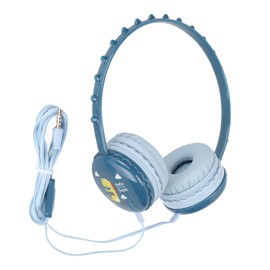 Kids Wired Headphone 3.5mm Jack Stereo Adjustable Headband Cute Child Dinosaur Headset for PC TabletsBlue