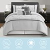 LANCO MODERN LIFESTYLE White Grey Comforter Set, Queen, 7 Piece