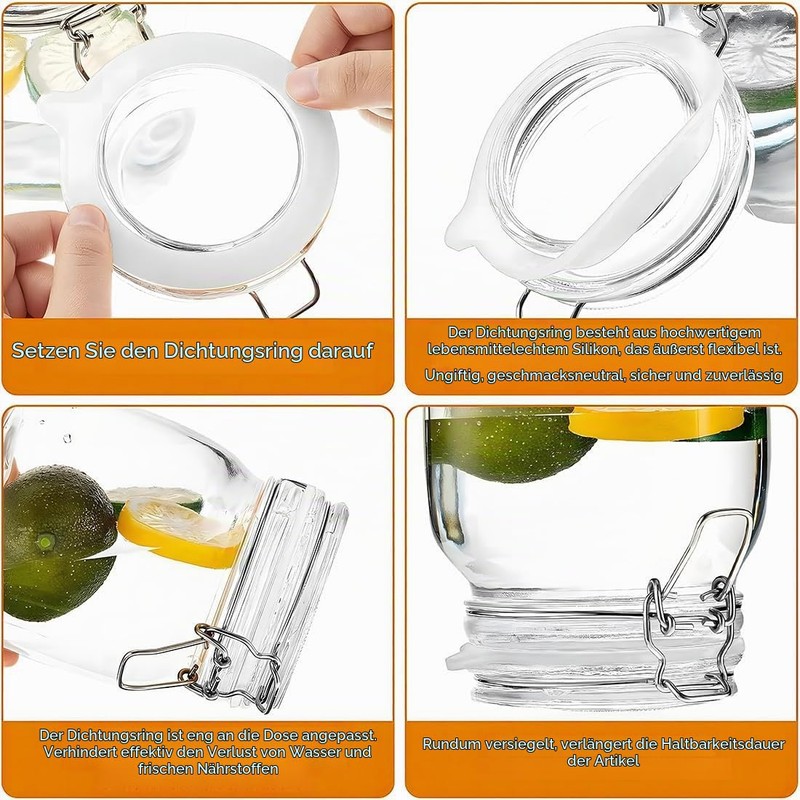TEOZBLU Pack of 4 Replacement Preserving Jars Seals, Preserving Rings,
