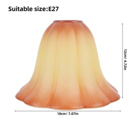 Holibanna Glass Lampshade: Flower Stripe Lampshade Amber Glass Bell Shade Light Bulb Cover for Table Lamp Floor Lamp Wall Sconces for E27 Socket Shades
