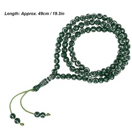 Muslim Tasbih 99 Beads, Islamic Prayer Rosary Beads Muslim Grains Resin Gilding Islam 99 Prayer Beads Necklace Hand Bracelets(Green)