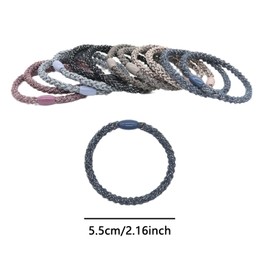 Pack of 12 Braided Ponytail Holders, Elastic Hair Bands, Woven Ponytail Holder, Ponytail Holder, Thick Hair, Mixed Hair Bobbles for Women and Girls, Thick and Curly Hair