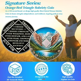 Wings of Freedom 4 Year Sobriety Coin, Soaring Heart NA Coin, Addiction Recovery Four Year Sober Chip, Celebrating Recovery Anniversary Token, Narcotics Anonymous Sobriety Gifts for Men Women